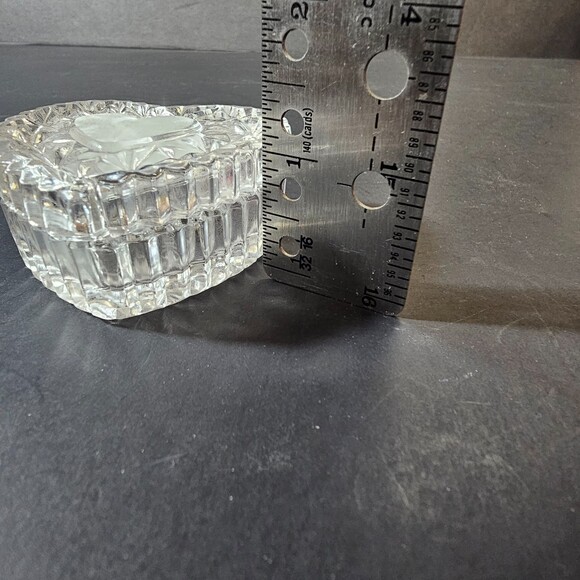 Vintage Hofbauer Leaded Glass Crystal Heart Trinket Jewelry Box 2.5 inch - Picture 4 of 9